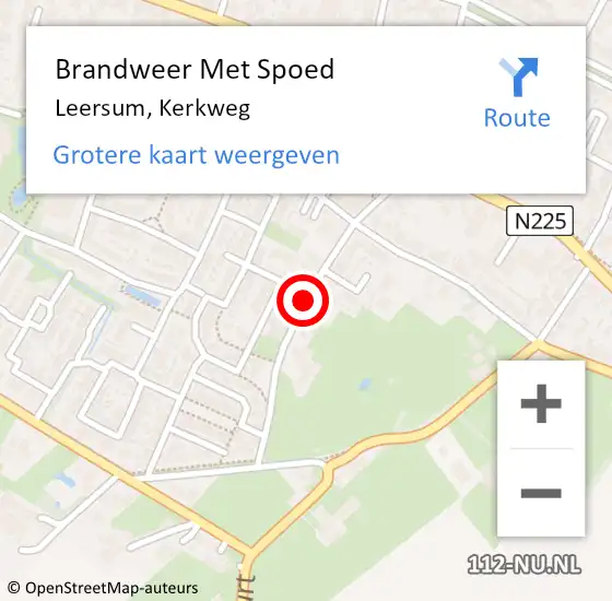 Locatie op kaart van de 112 melding: Brandweer Met Spoed Naar Leersum, Kerkweg op 30 juli 2018 21:50