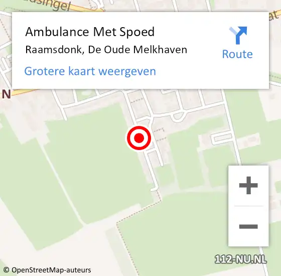 Locatie op kaart van de 112 melding: Ambulance Met Spoed Naar Raamsdonk, De Oude Melkhaven op 30 juli 2018 22:17