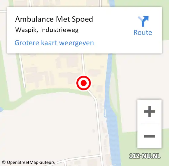 Locatie op kaart van de 112 melding: Ambulance Met Spoed Naar Waspik, Industrieweg op 30 juli 2018 23:42