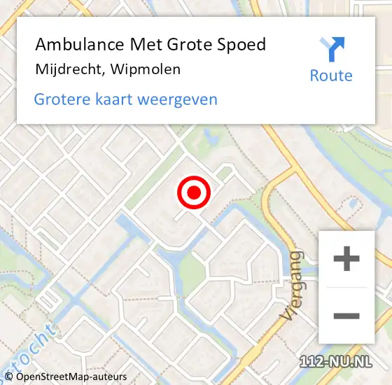 Locatie op kaart van de 112 melding: Ambulance Met Grote Spoed Naar Mijdrecht, Wipmolen op 30 juli 2018 23:55
