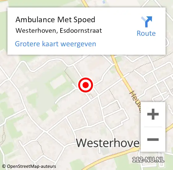 Locatie op kaart van de 112 melding: Ambulance Met Spoed Naar Westerhoven, Esdoornstraat op 31 juli 2018 00:46