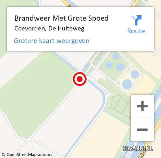 Locatie op kaart van de 112 melding: Brandweer Met Grote Spoed Naar Coevorden, De Hulteweg op 31 juli 2018 00:59