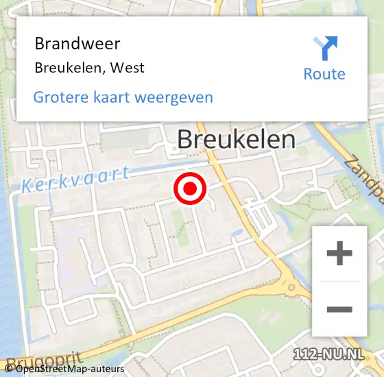 Locatie op kaart van de 112 melding: Brandweer Breukelen, West op 31 juli 2018 04:14