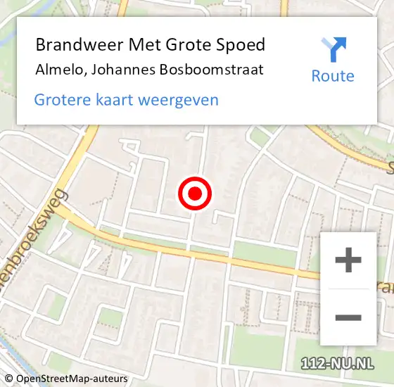 Locatie op kaart van de 112 melding: Brandweer Met Grote Spoed Naar Almelo, Johannes Bosboomstraat op 31 juli 2018 04:17