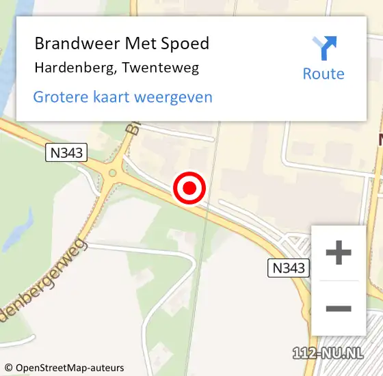 Locatie op kaart van de 112 melding: Brandweer Met Spoed Naar Hardenberg, Twenteweg op 31 juli 2018 04:37