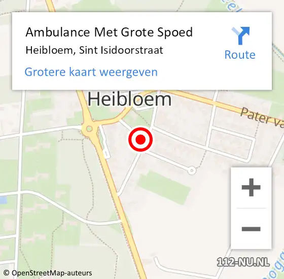 Locatie op kaart van de 112 melding: Ambulance Met Grote Spoed Naar Heibloem, Sint Isidoorstraat op 31 juli 2018 05:17