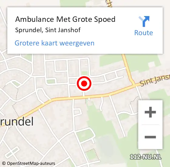 Locatie op kaart van de 112 melding: Ambulance Met Grote Spoed Naar Sprundel, Sint Janshof op 31 juli 2018 07:26