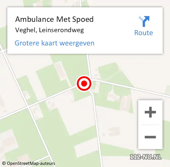 Locatie op kaart van de 112 melding: Ambulance Met Spoed Naar Veghel, Leinserondweg op 31 juli 2018 08:29