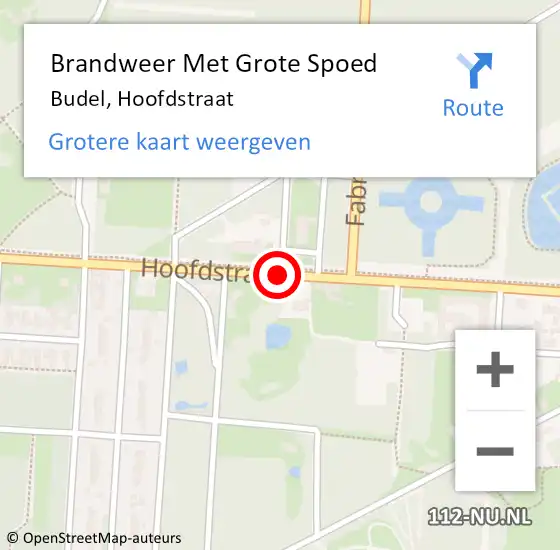 Locatie op kaart van de 112 melding: Brandweer Met Grote Spoed Naar Budel, Hoofdstraat op 31 juli 2018 08:54