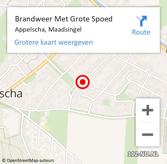 Locatie op kaart van de 112 melding: Brandweer Met Grote Spoed Naar Appelscha, Maadsingel op 31 juli 2018 09:43