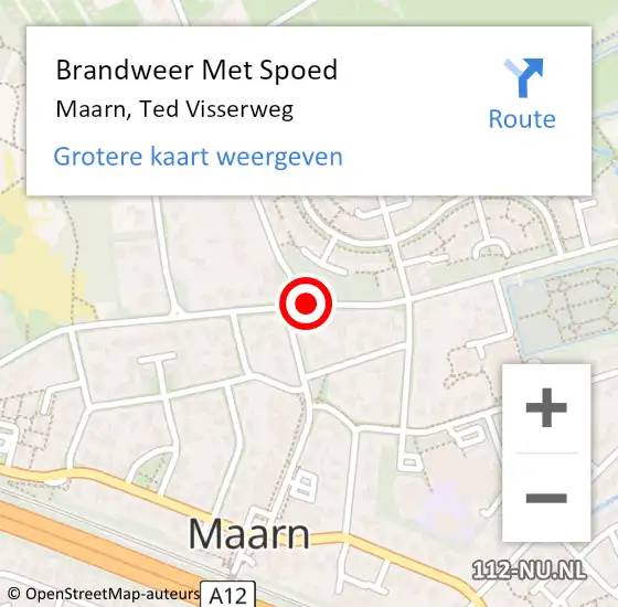 Locatie op kaart van de 112 melding: Brandweer Met Spoed Naar Maarn, Ted Visserweg op 31 juli 2018 10:11