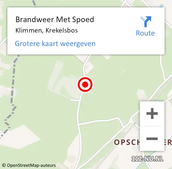 Locatie op kaart van de 112 melding: Brandweer Met Spoed Naar Klimmen, Krekelsbos op 31 juli 2018 10:16
