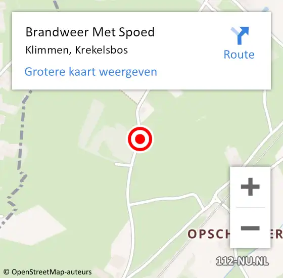 Locatie op kaart van de 112 melding: Brandweer Met Spoed Naar Klimmen, Krekelsbos op 31 juli 2018 10:19