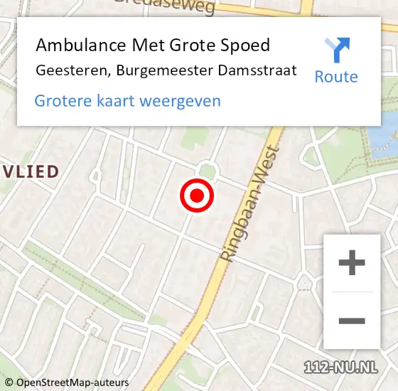 Locatie op kaart van de 112 melding: Ambulance Met Grote Spoed Naar Geesteren, Burgemeester Damsstraat op 31 juli 2018 11:51