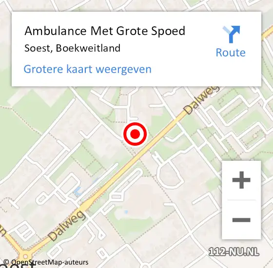 Locatie op kaart van de 112 melding: Ambulance Met Grote Spoed Naar Soest, Boekweitland op 31 juli 2018 11:59