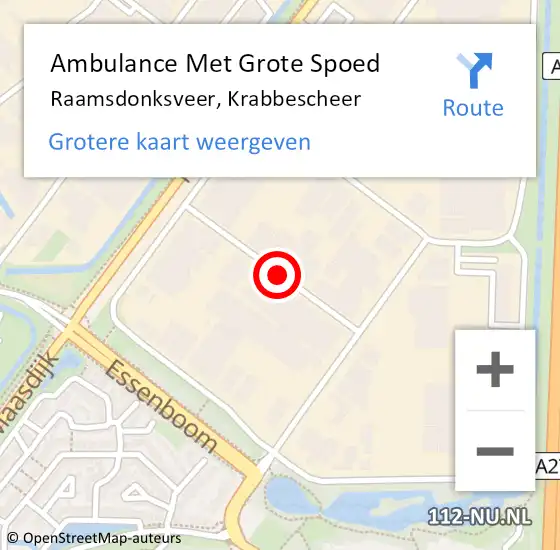 Locatie op kaart van de 112 melding: Ambulance Met Grote Spoed Naar Raamsdonksveer, Krabbescheer op 31 juli 2018 12:07