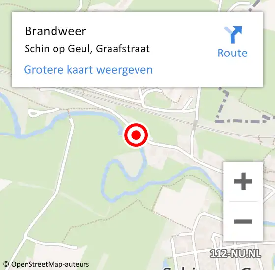 Locatie op kaart van de 112 melding: Brandweer Schin op Geul, Graafstraat op 4 maart 2014 16:49