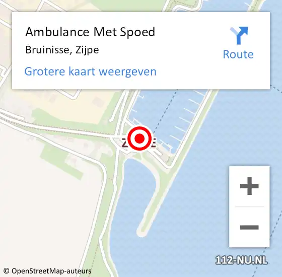 Locatie op kaart van de 112 melding: Ambulance Met Spoed Naar Bruinisse, Zijpe op 31 juli 2018 13:11