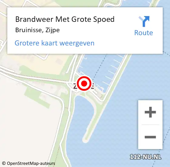 Locatie op kaart van de 112 melding: Brandweer Met Grote Spoed Naar Bruinisse, Zijpe op 31 juli 2018 13:15