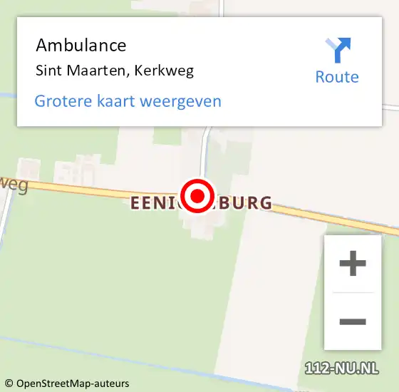 Locatie op kaart van de 112 melding: Ambulance Sint Maarten, Kerkweg op 31 juli 2018 13:21