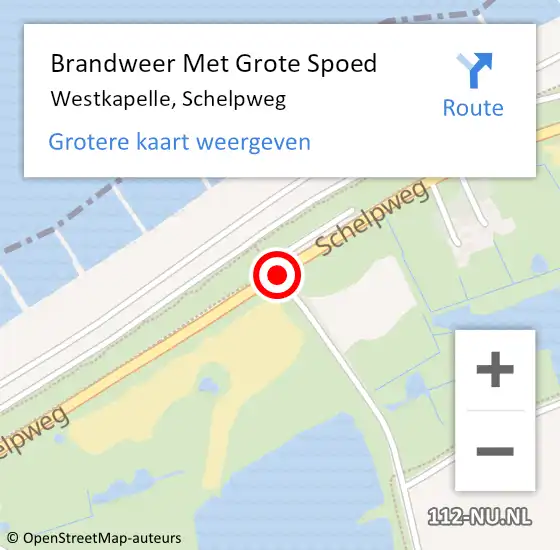Locatie op kaart van de 112 melding: Brandweer Met Grote Spoed Naar Westkapelle, Schelpweg op 31 juli 2018 13:45