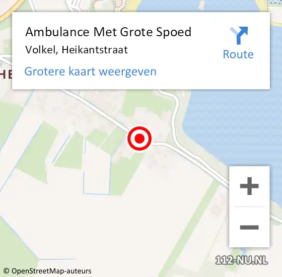 Locatie op kaart van de 112 melding: Ambulance Met Grote Spoed Naar Volkel, Heikantstraat op 31 juli 2018 13:54