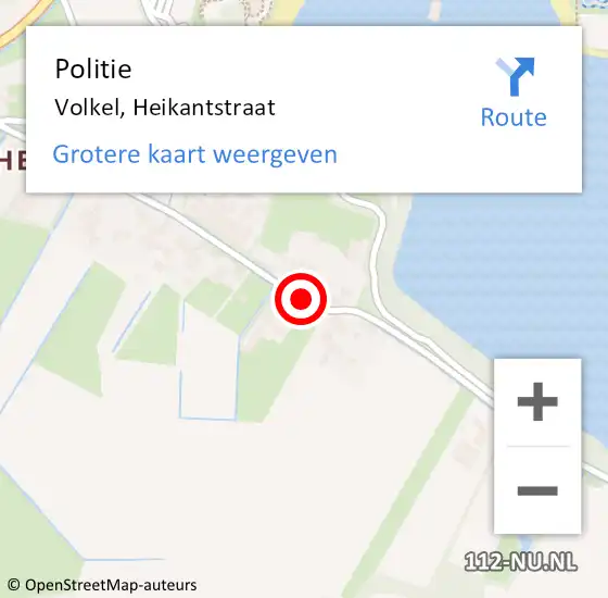 Locatie op kaart van de 112 melding: Politie Volkel, Heikantstraat op 31 juli 2018 13:55