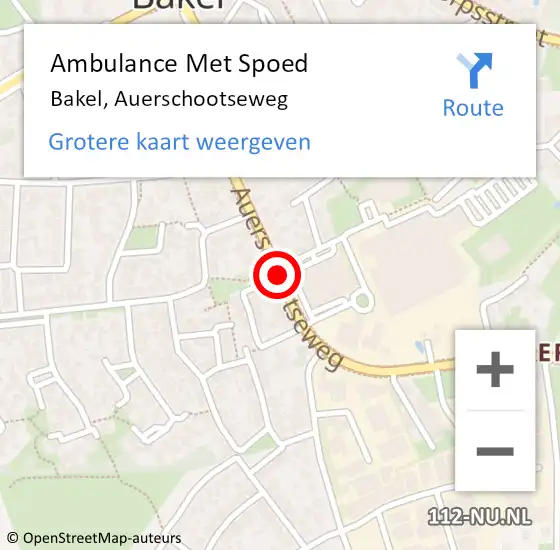 Locatie op kaart van de 112 melding: Ambulance Met Spoed Naar Bakel, Auerschootseweg op 31 juli 2018 14:15