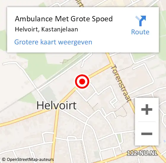 Locatie op kaart van de 112 melding: Ambulance Met Grote Spoed Naar Helvoirt, Kastanjelaan op 31 juli 2018 14:16