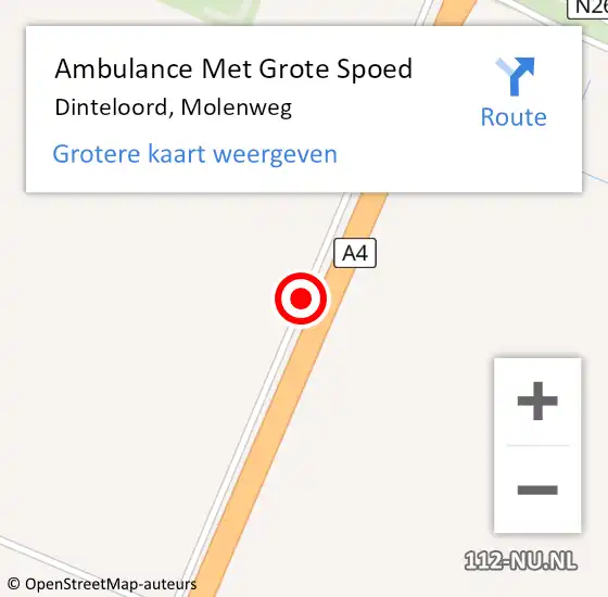 Locatie op kaart van de 112 melding: Ambulance Met Grote Spoed Naar Dinteloord, Molenweg op 31 juli 2018 14:23