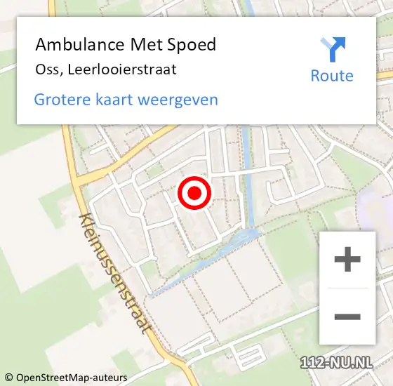 Locatie op kaart van de 112 melding: Ambulance Met Spoed Naar Oss, Leerlooierstraat op 31 juli 2018 14:31