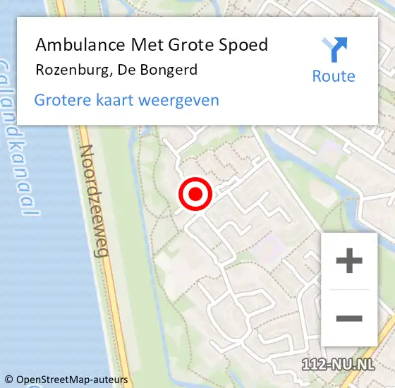 Locatie op kaart van de 112 melding: Ambulance Met Grote Spoed Naar Rozenburg, De Bongerd op 31 juli 2018 14:35