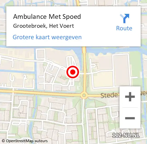 Locatie op kaart van de 112 melding: Ambulance Met Spoed Naar Grootebroek, Het Voert op 31 juli 2018 15:16