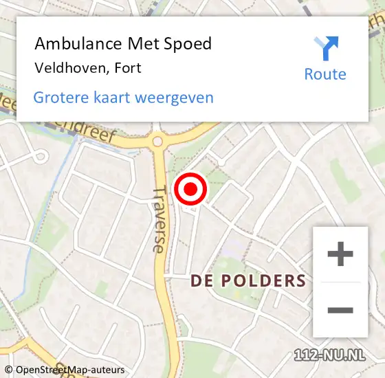 Locatie op kaart van de 112 melding: Ambulance Met Spoed Naar Veldhoven, Fort op 31 juli 2018 15:19