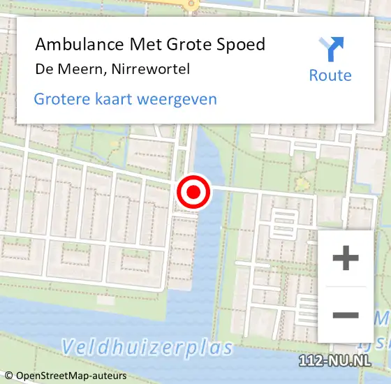 Locatie op kaart van de 112 melding: Ambulance Met Grote Spoed Naar De Meern, Nirrewortel op 31 juli 2018 15:50