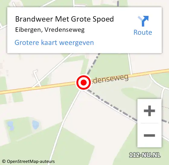 Locatie op kaart van de 112 melding: Brandweer Met Grote Spoed Naar Eibergen, Vredenseweg op 31 juli 2018 15:58