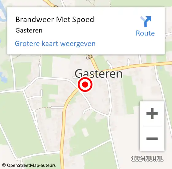 Locatie op kaart van de 112 melding: Brandweer Met Spoed Naar Gasteren op 31 juli 2018 16:31