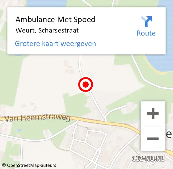 Locatie op kaart van de 112 melding: Ambulance Met Spoed Naar Weurt, Scharsestraat op 31 juli 2018 17:03