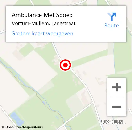 Locatie op kaart van de 112 melding: Ambulance Met Spoed Naar Vortum-Mullem, Langstraat op 31 juli 2018 17:29