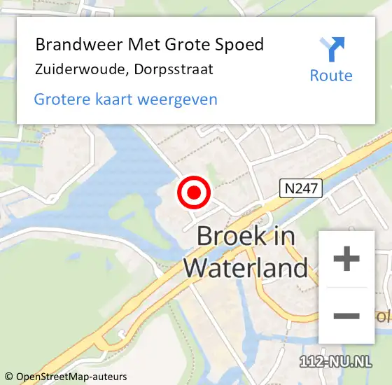 Locatie op kaart van de 112 melding: Brandweer Met Grote Spoed Naar Uitdam, Dorpsstraat op 31 juli 2018 17:35