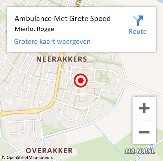 Locatie op kaart van de 112 melding: Ambulance Met Grote Spoed Naar Mierlo, Rogge op 31 juli 2018 17:55