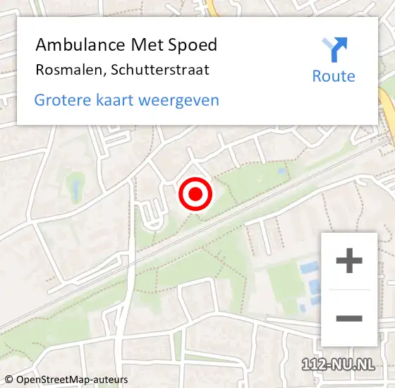 Locatie op kaart van de 112 melding: Ambulance Met Spoed Naar Rosmalen, Schutterstraat op 31 juli 2018 18:02