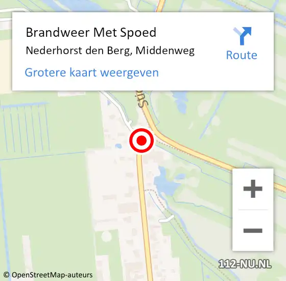 Locatie op kaart van de 112 melding: Brandweer Met Spoed Naar Nederhorst den Berg, Middenweg op 31 juli 2018 19:38