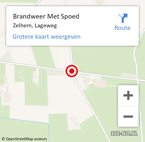 Locatie op kaart van de 112 melding: Brandweer Met Spoed Naar Zelhem, Lageweg op 31 juli 2018 20:08