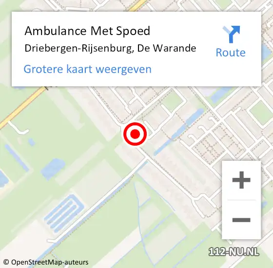 Locatie op kaart van de 112 melding: Ambulance Met Spoed Naar Driebergen-Rijsenburg, De Warande op 31 juli 2018 20:44