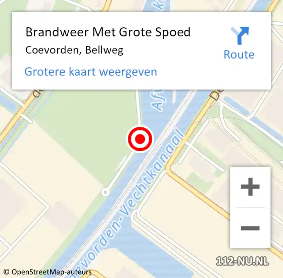 Locatie op kaart van de 112 melding: Brandweer Met Grote Spoed Naar Coevorden, Bellweg op 31 juli 2018 21:04