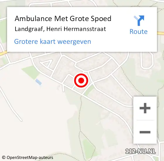 Locatie op kaart van de 112 melding: Ambulance Met Grote Spoed Naar Landgraaf, Henri Hermansstraat op 4 maart 2014 17:40