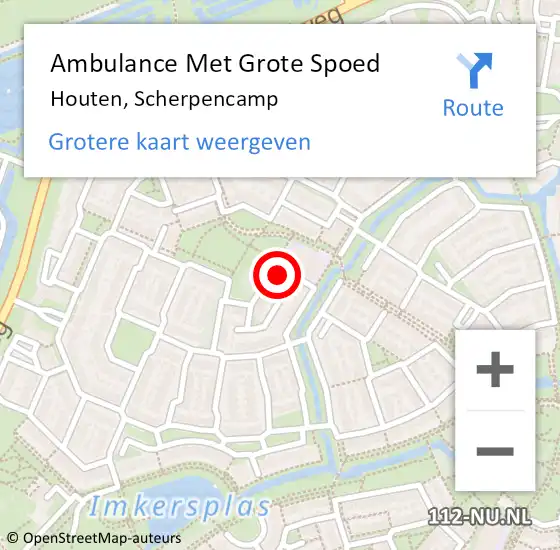 Locatie op kaart van de 112 melding: Ambulance Met Grote Spoed Naar Houten, Scherpencamp op 4 maart 2014 17:41