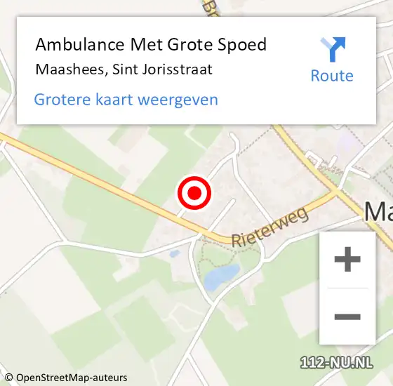 Locatie op kaart van de 112 melding: Ambulance Met Grote Spoed Naar Maashees, Sint Jorisstraat op 31 juli 2018 22:55