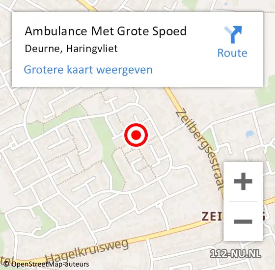 Locatie op kaart van de 112 melding: Ambulance Met Grote Spoed Naar Deurne, Haringvliet op 31 juli 2018 23:02